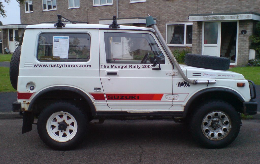 The Suzuki SJ410 with home-made snorkel fitted