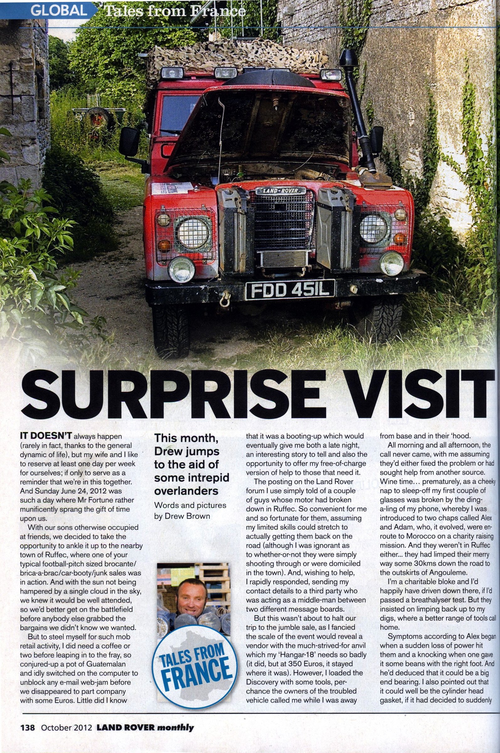 Land Rover Monthly, October 2012 — Surprise Visit, page 1