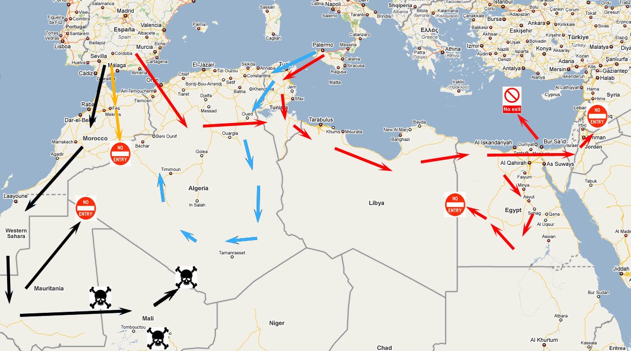 The Sahara routing conundrum: North African border closures, no-entry points and security danger zones considered during route planning